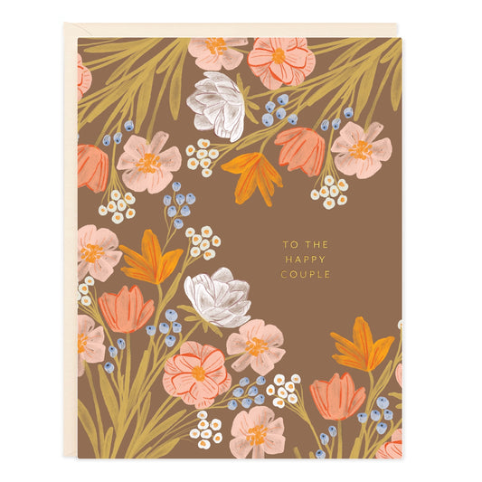 Happy Couple Flowers Card