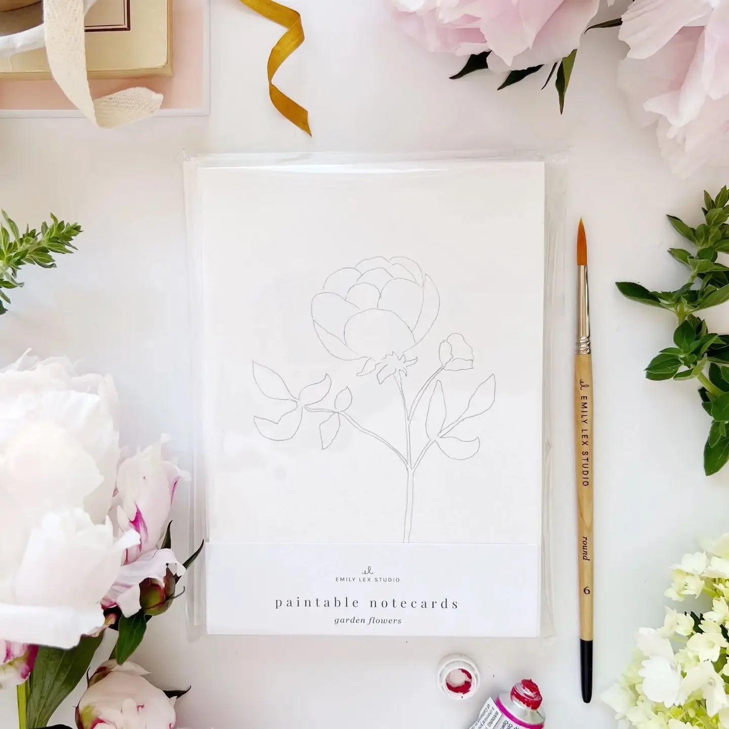 Garden Flowers Paintable Notecards