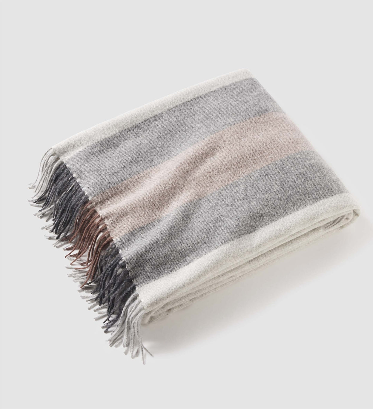 Multicolored Striped Cashmere Throw Blanket
