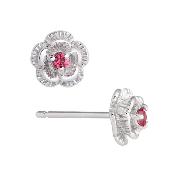 3D Flower CZ Stud Earrings