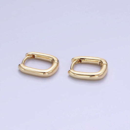 Minimalist Rectangular Huggie Earrings