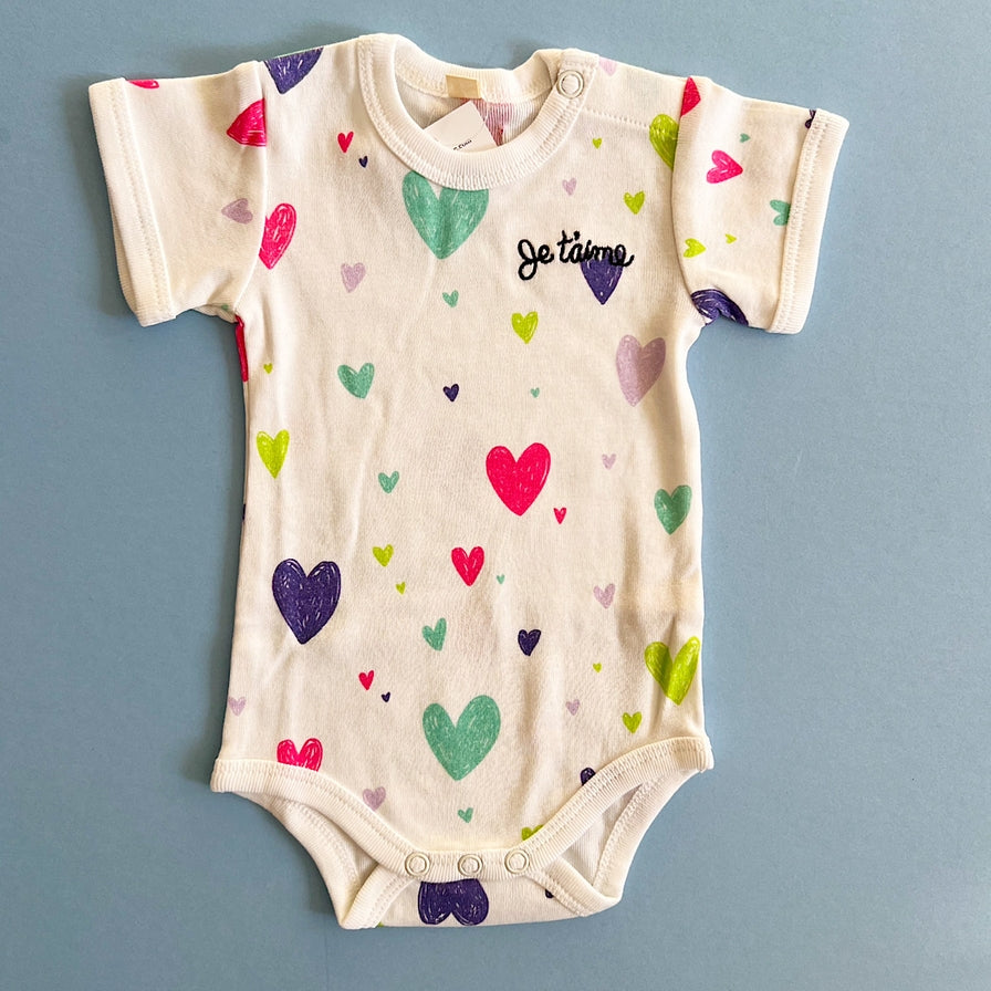 Hearts Print Baby Onesie