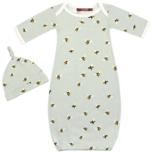 Bumblebee Organic Cotton Gown and Hat Set