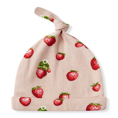 Strawberry Organic Cotton Gown and Hat Set