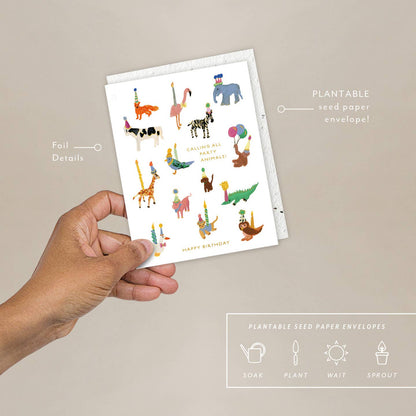 Plantable Card - Animal Party