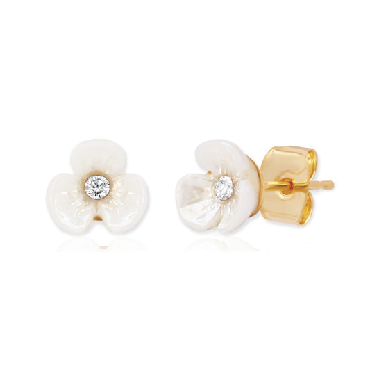 Tiny Iridescent Flower Studs