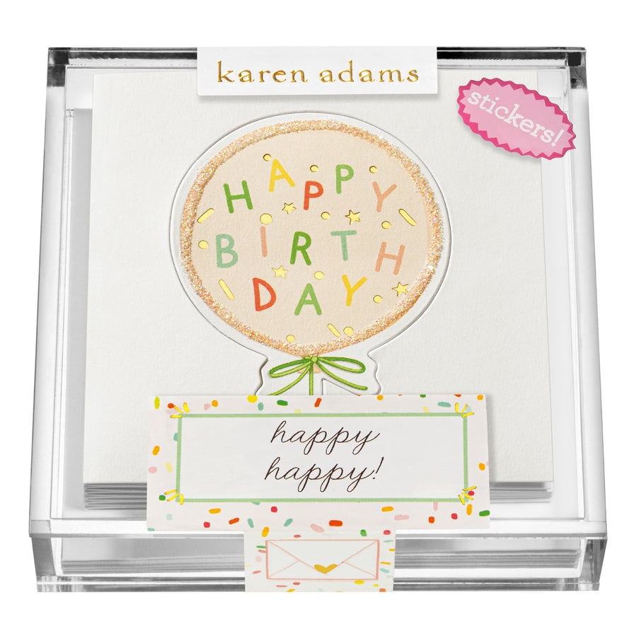 Happy Birthday Balloon Enclosure Cards in Acrylic Box