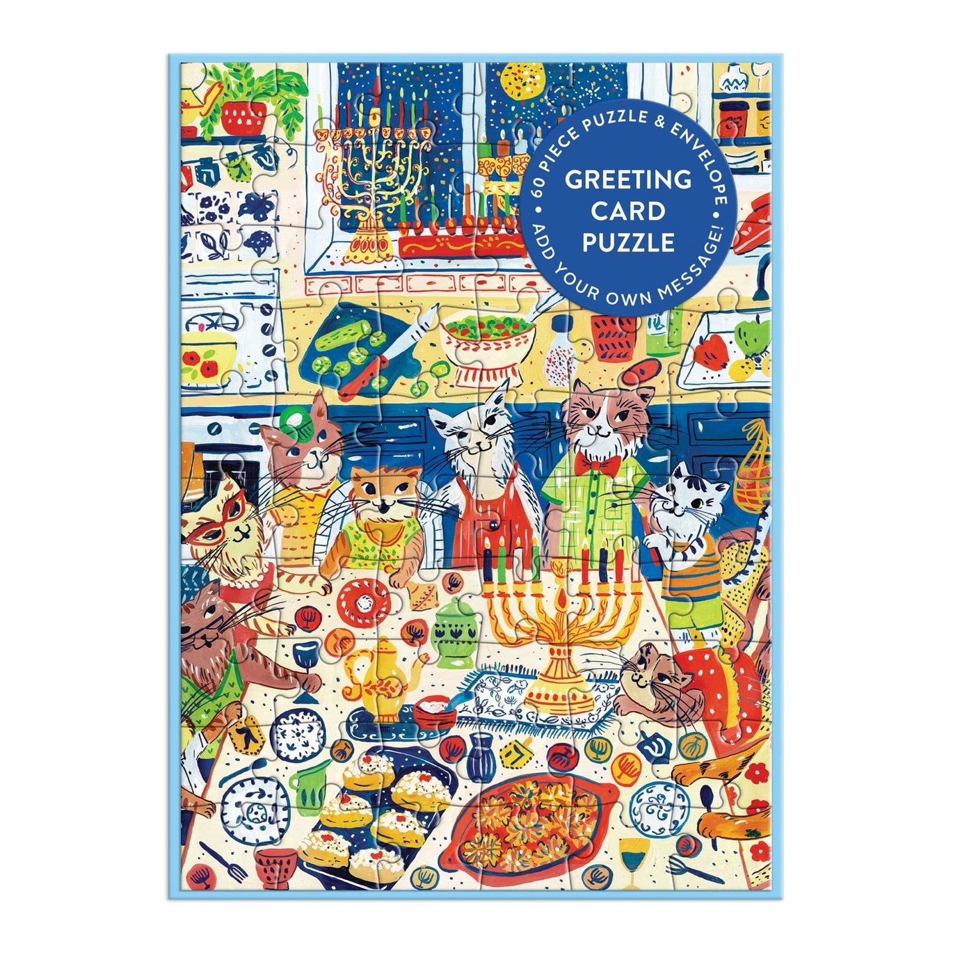 Happy Hanukcats Greeting Card Puzzle