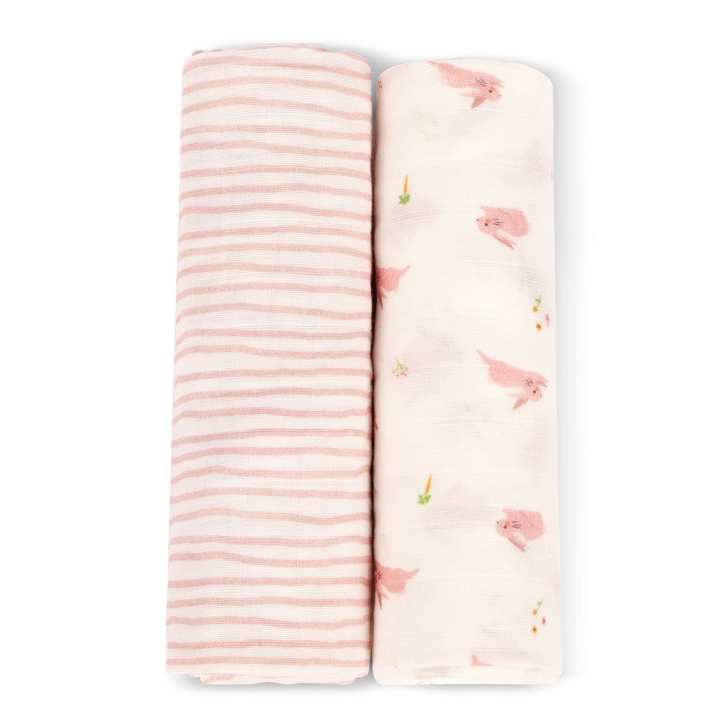 Bunny & Pink Wave Swaddle Set