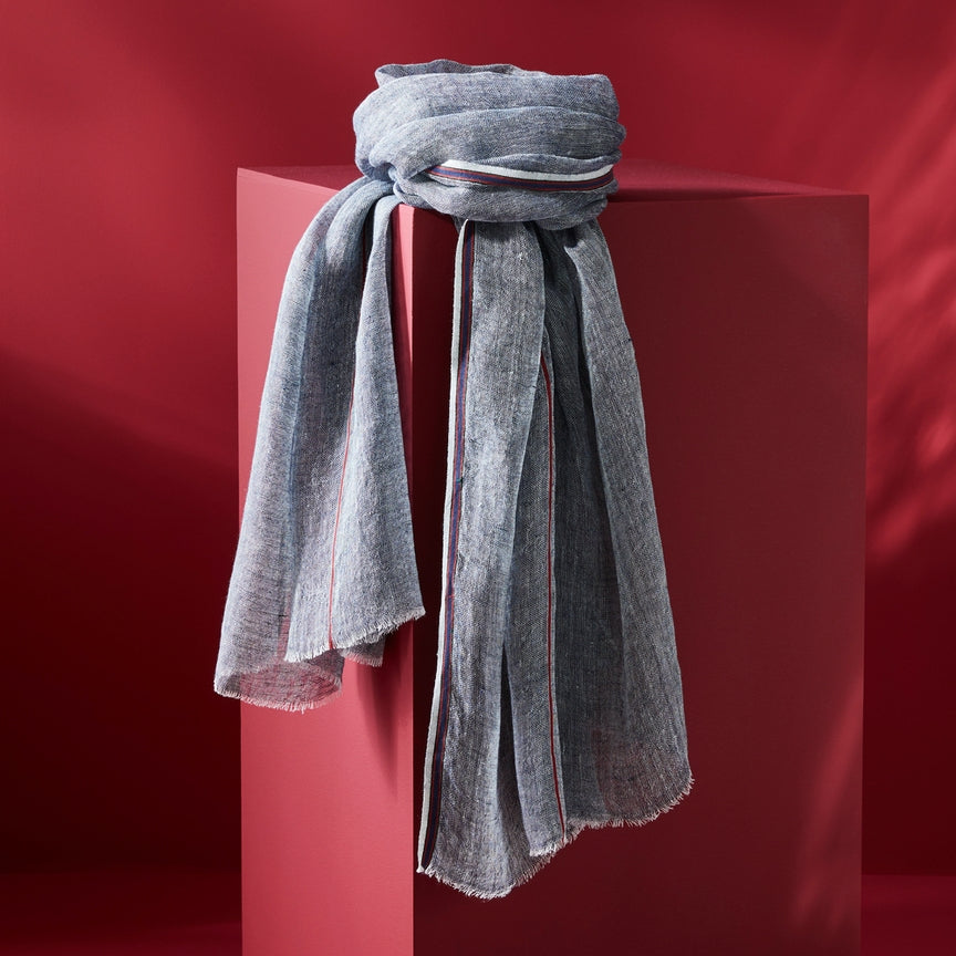 Maya Bay Chambray Linen Scarf