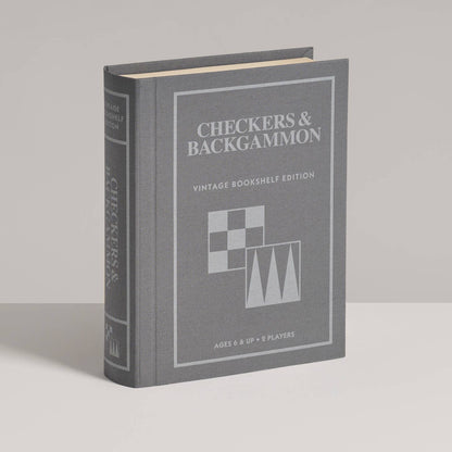 Checkers & Backgammon Vintage Bookshelf Edition
