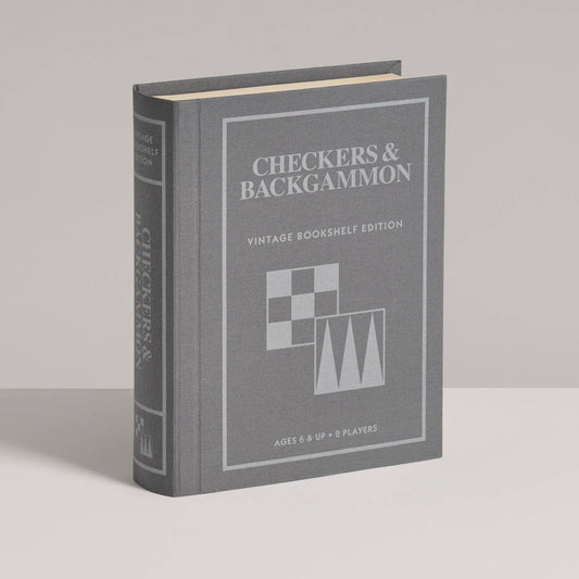 Checkers & Backgammon Vintage Bookshelf Edition