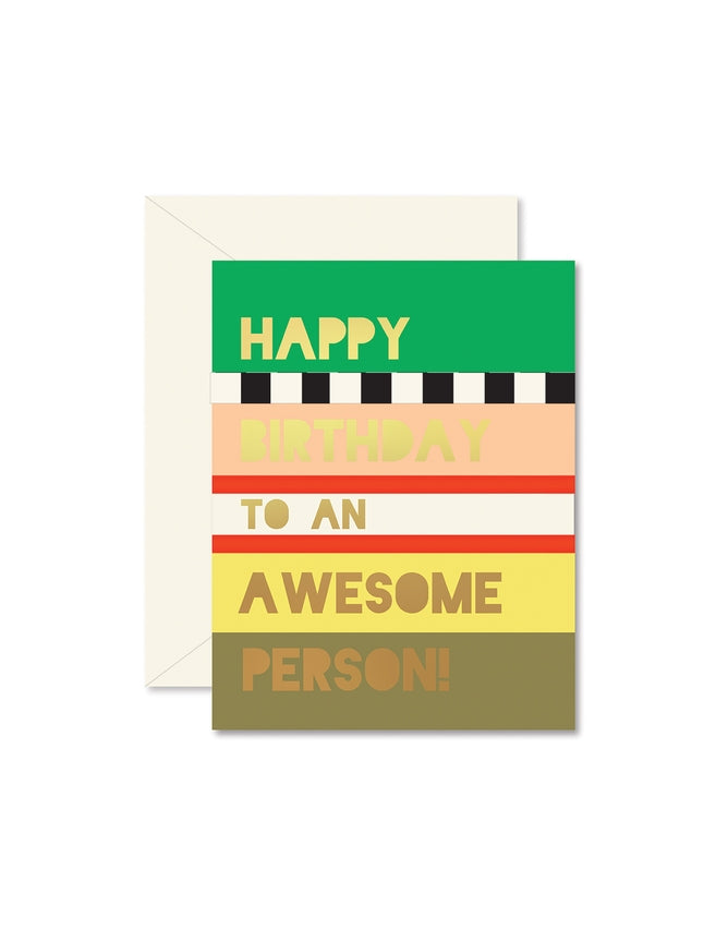 Awesome Person Colorblock Birthday Greeting Card