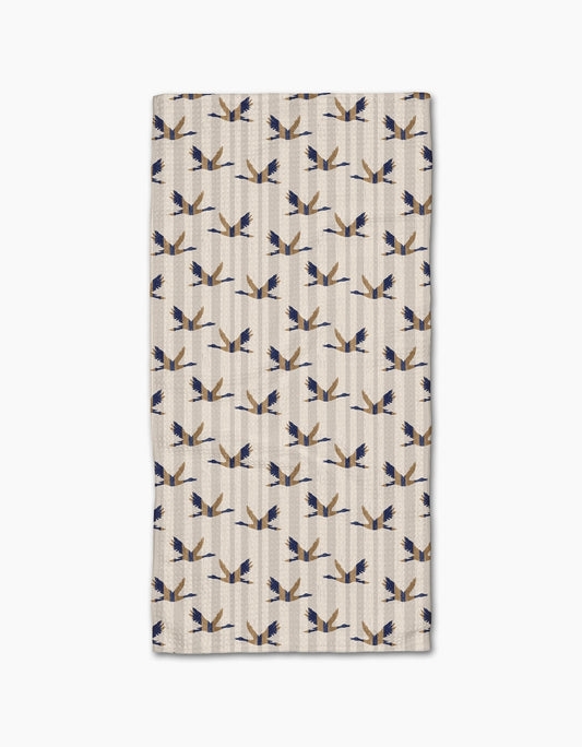 Striped Nautical Birds Bar Towel