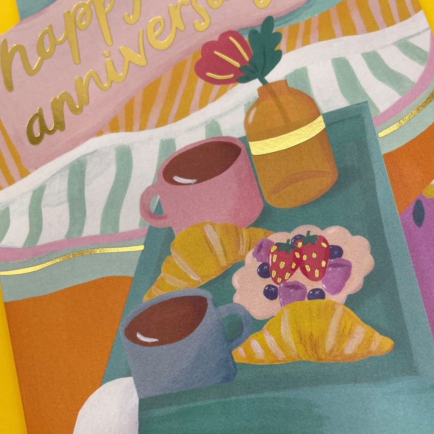 Breakfast Pastries Anniversary Card