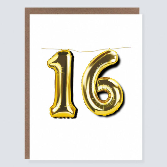 16 Birthday Balloon Card