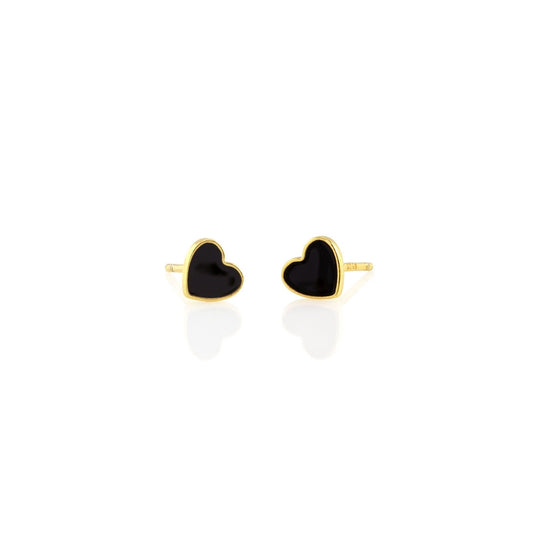 Heart Enamel Stud Earrings