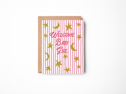 Welcome Baby Girl Card