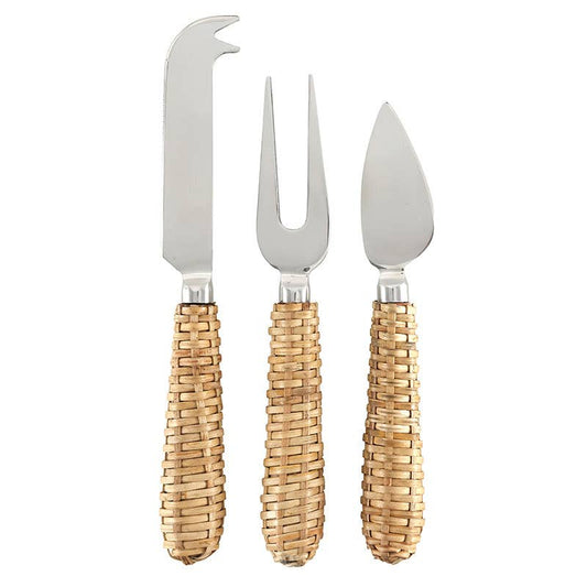 Face to Face Rattan Cheese Knives