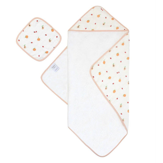 Peach Hooded Towel Set