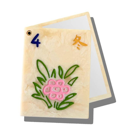 Flower Mahjong Compact Mirror
