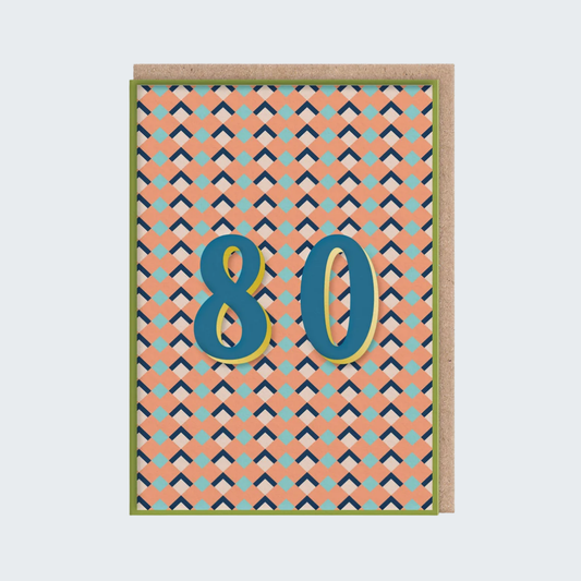 80 Geometric Birthday Card