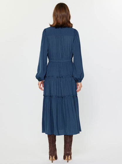 Surplice Tiered Midi Dress