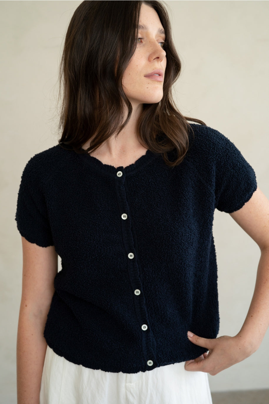 Soft Form Textured Knit Cardigan