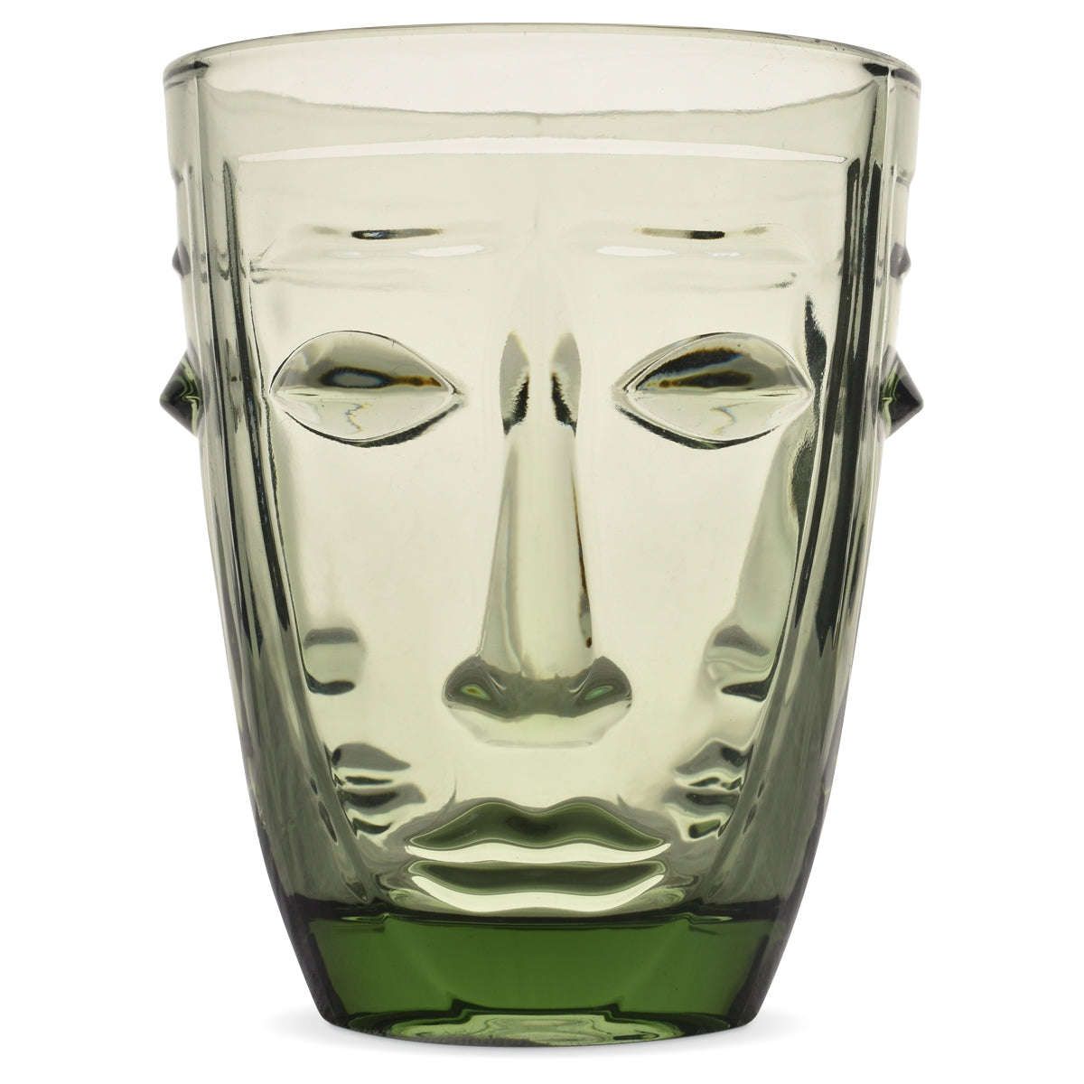 Green Face Glass Goblet