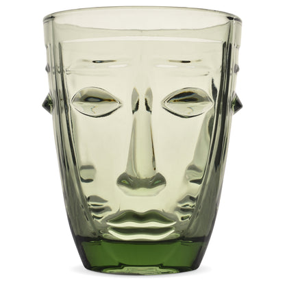 Green Face Glass Goblet