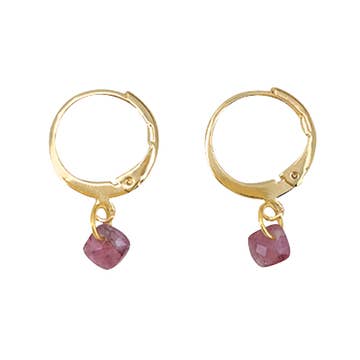 Tourmaline Little Hoop Earrings