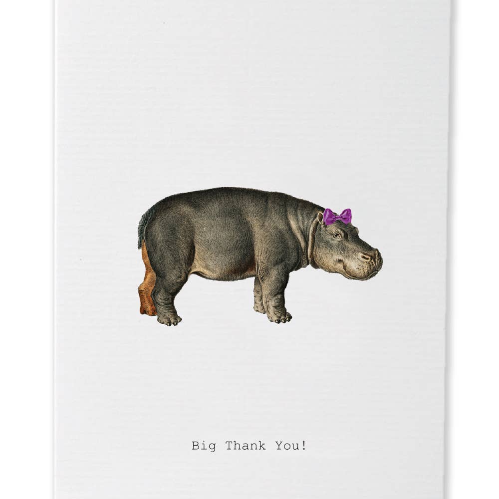 Thank You Hippo Greeting Card