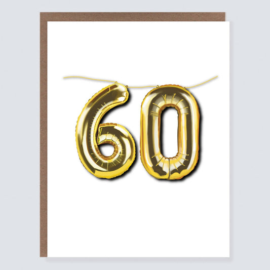 60 Birthday Balloon Card