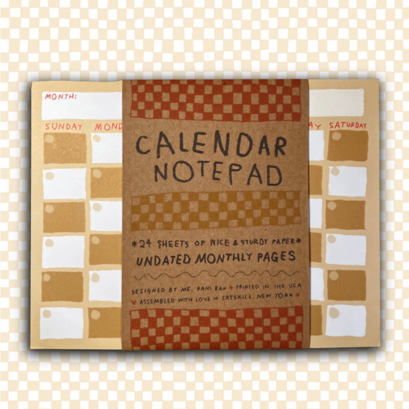 Monthly Calendar Notepad