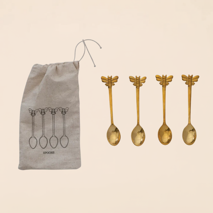 Bees Brass Spoons