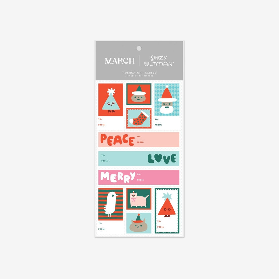 Peace Love Merry Gift Labels