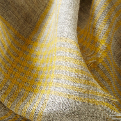 Skye Gray Yellow Plaid Scarf