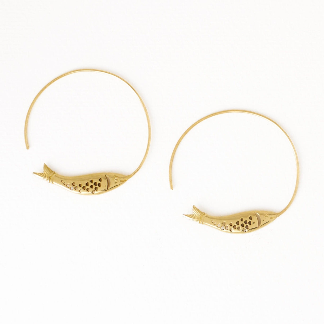 Wren Fish Hoop Earrings