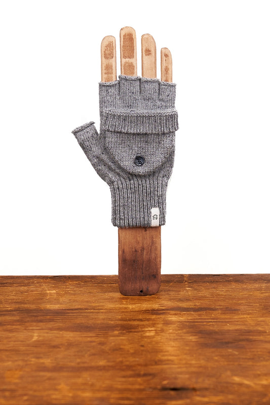 Tweed Convertible Fingerless Gloves