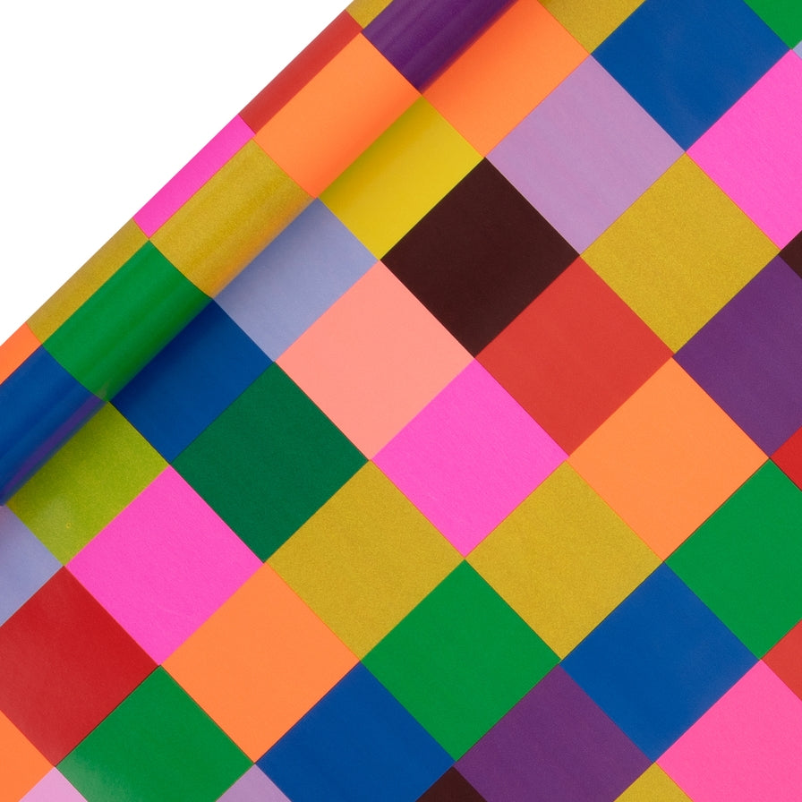 Color Hub Check Wrapping Paper Roll