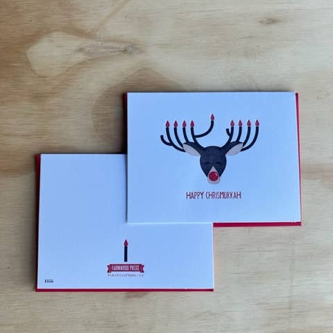 Reindeer Menorah Chrismukkah Card