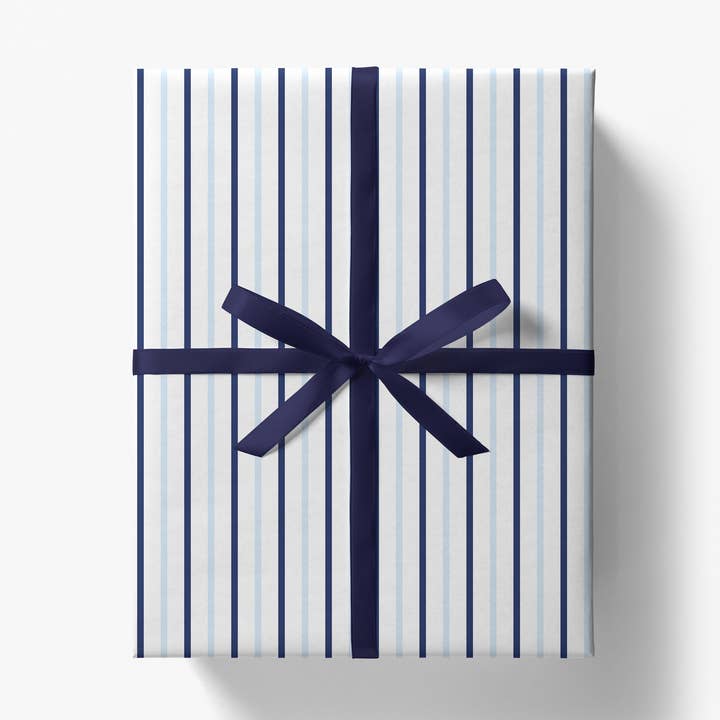 Blue and White Stripe Gift Wrap