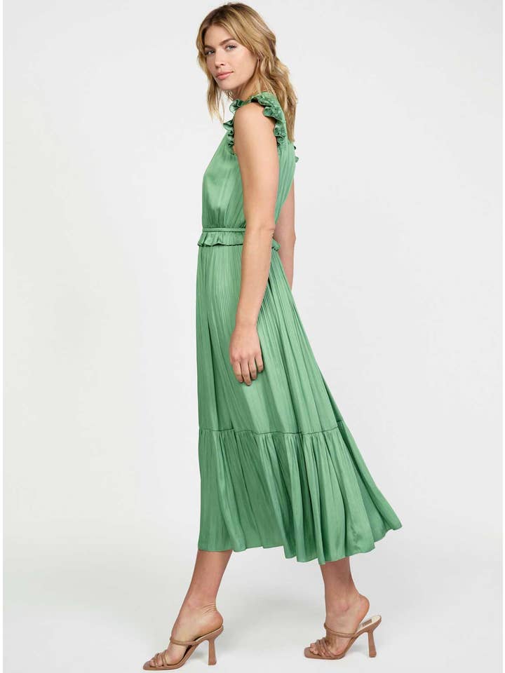 Ruffle Flutter Midi Dress