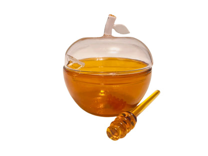 Glass Apple Honey Dish