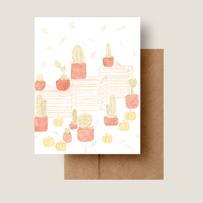 Cactus and Pumpkins Halloween Card