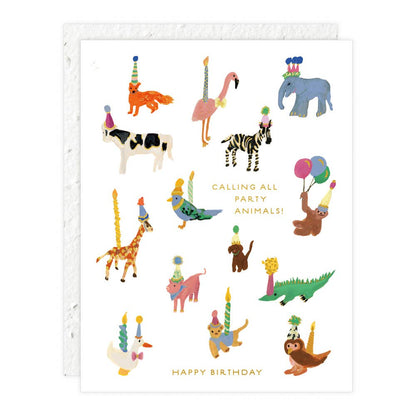 Plantable Card - Animal Party