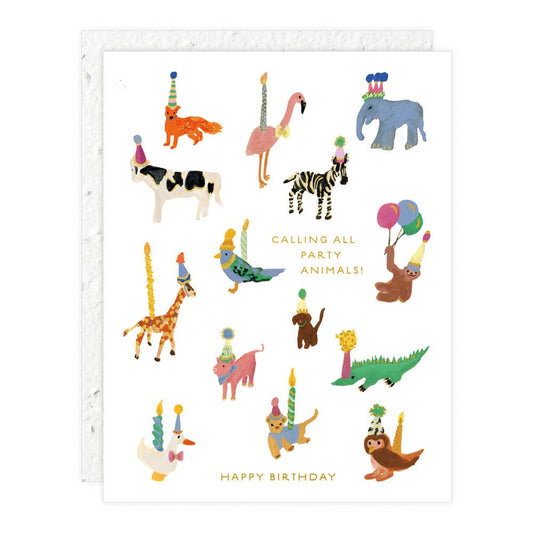 Plantable Card - Animal Party