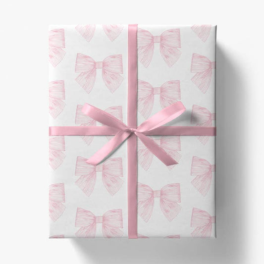 Striped Pink Bows Gift Wrap