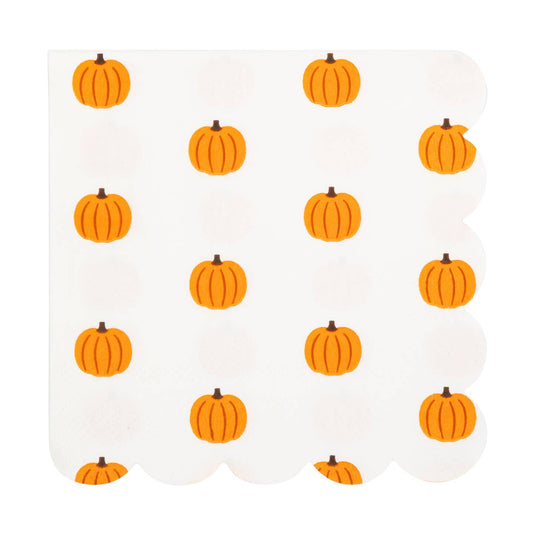 Pumpkin Scallop Cocktail Napkins