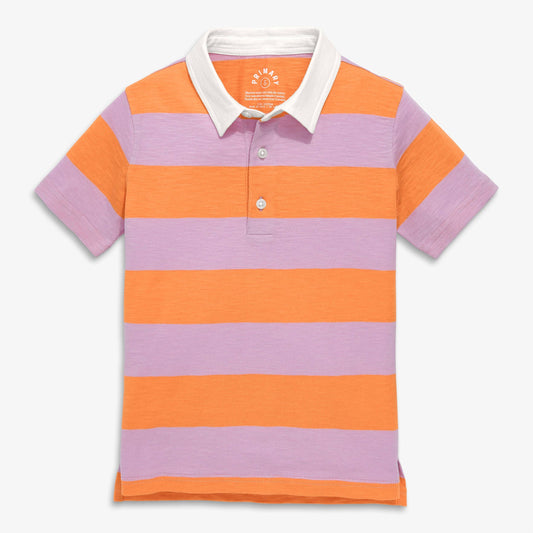 Short Sleeve Polo In Rugby Stripe